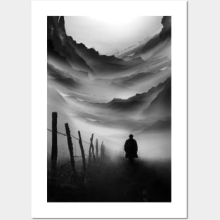 Going Nowhere Black and White Abstract Illustration Posters and Art